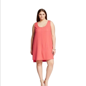 The Vanity Room Coral Orange Shift Dress Plus Size 2X Resortwear